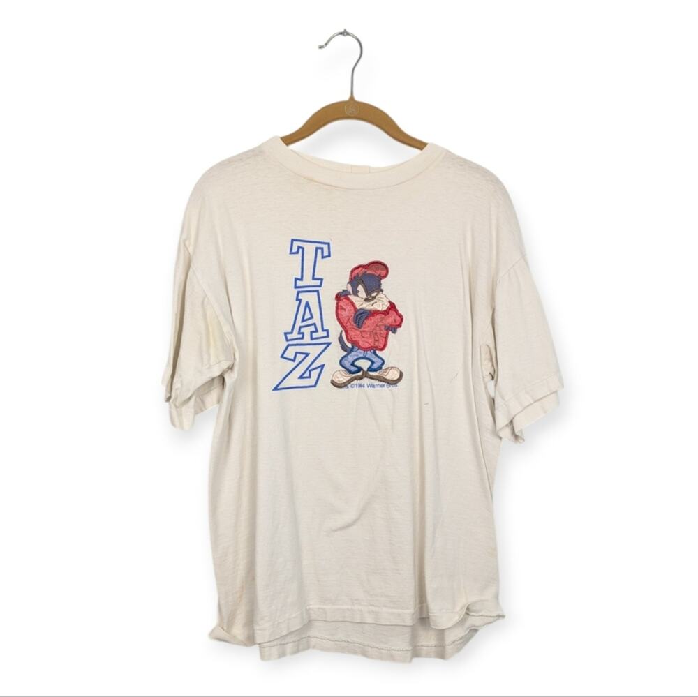Vintage 1994 Taz Looney Tunes Warner Bros Tee M Single Stitch Graphic Cartoon